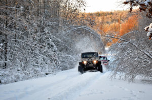 Jeep 4WD off-road snow driving