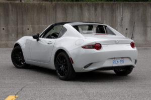 2019 Mazda MX 5 RF open roof rear view